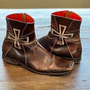 Mark Nason Mens Iron Cross Brown Leather Boots 9.5 used